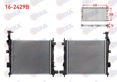 Veka 16-2429B Water Radiator Brazing Kia Picanto (Ta) 1.1-1.25 M-T 2011 — Radiators & Fans