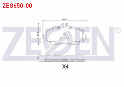 Zegen ZEG650-00 Brake Pad Front Mercedes A Series (W168) A 160 1997-2004 / (W168) A 170 CDI 1997-2004 — Brake Pads