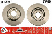 trw df6121 front brake disc view, technical specifications of trw df6121 brake disk TRW DF6121 Front Brake Disc - 283mm Diameter for 407 and Xm 92-94 | High-Performance and Reliable TRW DF6121 Front Brake Disc - 283mm Diameter trw, brake-disc, peugeot-407, Xm-92-94, ventilated, car-parts, automotive, braking-systems, car-owners, ai-generated