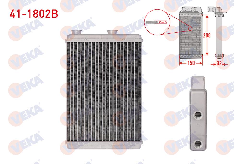 Veka 41-1802B Heater Core Brazing (5.5mm Fin) Fiat Doblo 1.3 Mjt 2001-2010 — Heater & Blower
