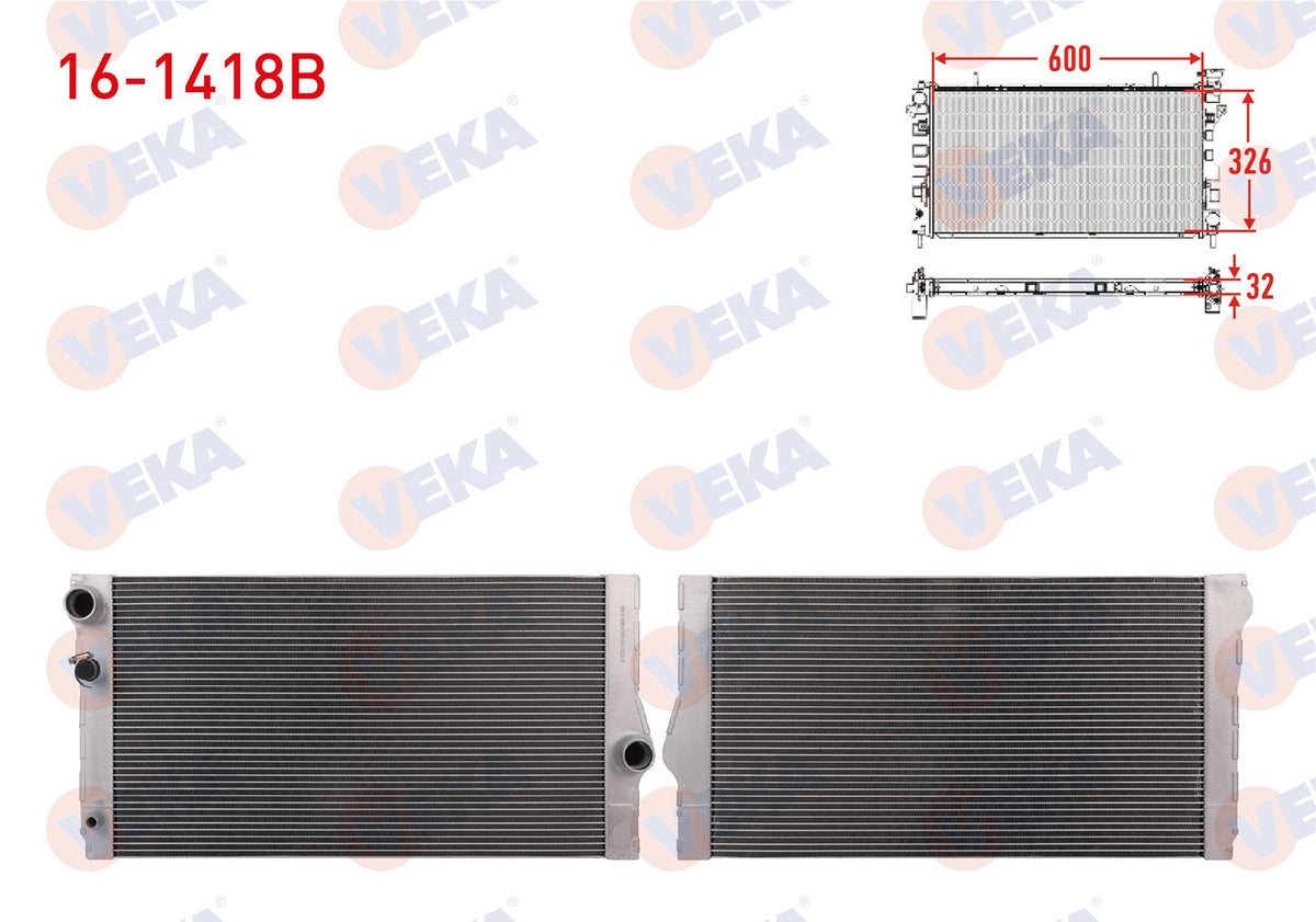Veka 16-1418B Su Radiator Brazing BMW 5 Series (F10) 520 D A-T Ac + 2010 — Radiators & Fans