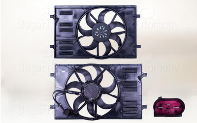 Wisco 1113026-00 Fan Motor with Shroud (410 mm-4 Connector-7 Blade-450W) Audi A3 Q2 Seat Ateca Leo — Motors, Pumps & Antennas