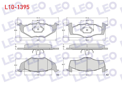 LEO L10-1395 Brake Pad Front VW Polo (6N1) 1.4 1994-1999 / Polo 1.6i 1994-1999 / Lupo 1.4 1998-2005 / Polo Class — Brake Pads