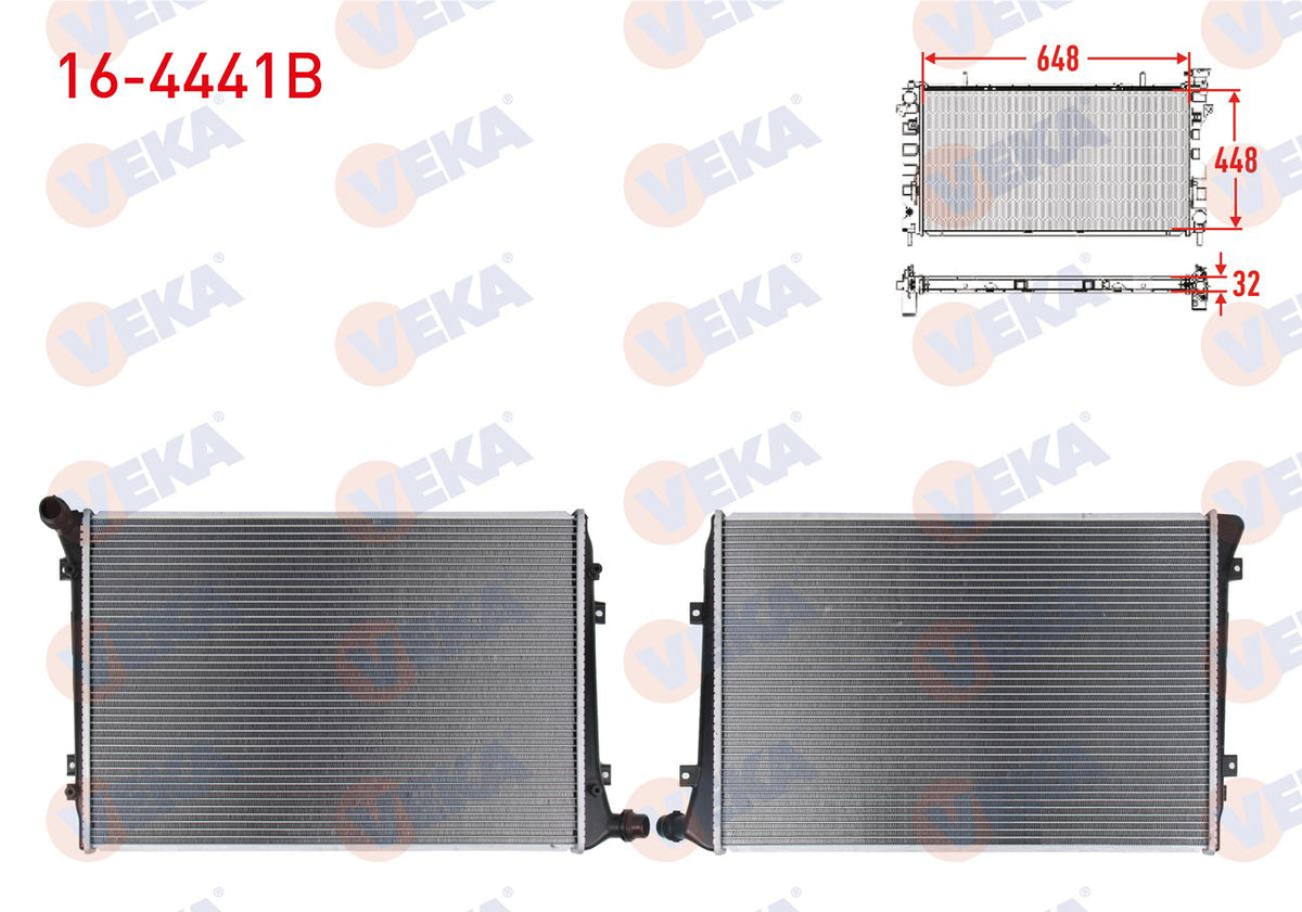 Veka 16-4441B Su Radiator Brazing Volkswagen Caddy III (2Kb, 2Kj and 2 more models — Radiators & Fans