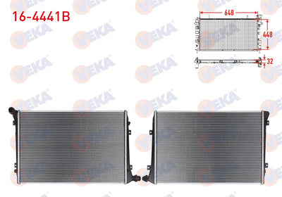 Veka 16-4441B Water Radiator Brazing Volkswagen Caddy III (2Kb, 2Kj and 2 more models — Radiators & Fans