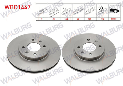 WALBURG WBD1447 Brake Disc Front Air 4 Bjn 256X20x62,2X42 — Brake Rotors & Drums