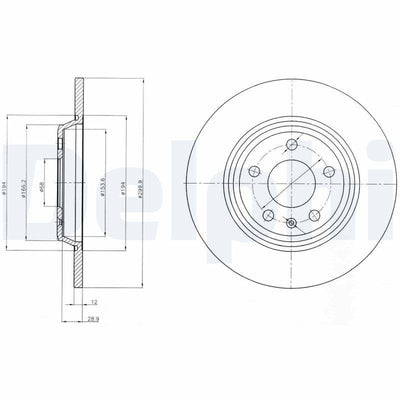 Delphi BG4081C Rear Brake Disc 300x12 5x112 Audi A4/A5/A6/A7/Q5/S6 Skoda Kodiaq — Brake Rotors & Drums