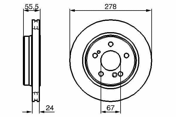 BOSCH 0986479133 Disc Brake Assembly - 1996-2000 C-Class AMG Package — Brake Rotors & Drums