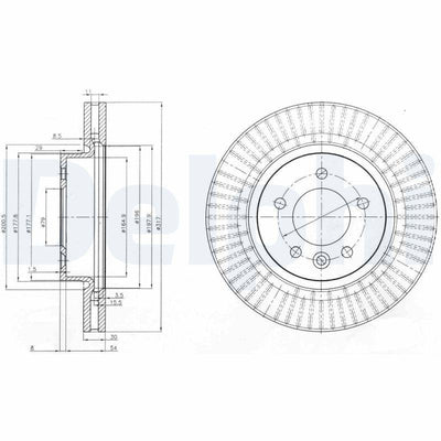 Delphi BG9006C Disc Front (Ad) 05-13 Range Rover-Discovery 2.7-4.04×4 Box Price Single Coated | Set of 2