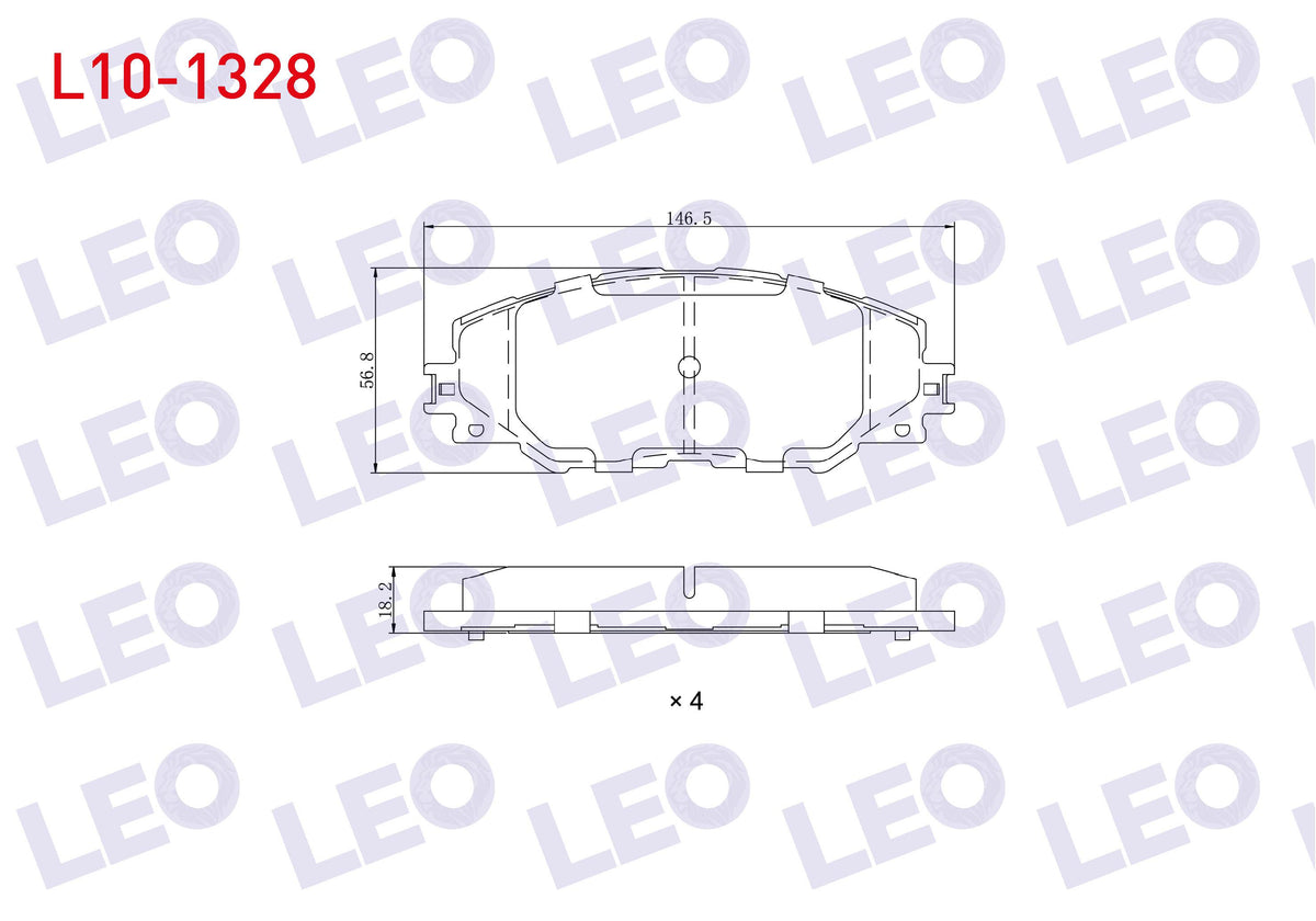 LEO L10-1328 Brake Pad Front Toyota Rav4 III (Aca3_, Ace_ and 3 more models — Brake Pads