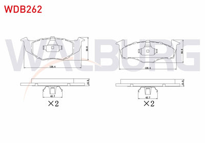 WALBURG WDB262 Brake Pad Front VW Polo 1.4 1994-1999 / 1.4 TDI 1994-1999 / Golf III 1.4i 1991-1999 / Golf III 1. — Brake Pads