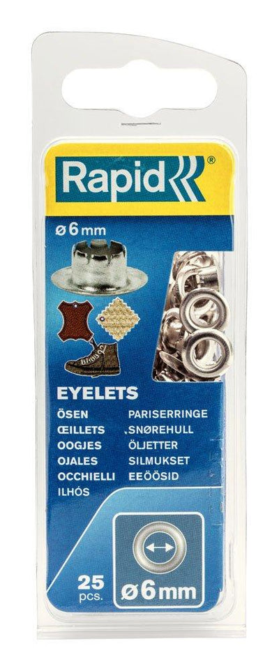Rapid 5000410 Aluminum Eyelets 6 mm (1 pack/25 pcs)