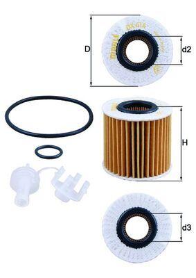 Mahle OX414D1 Oil Filter Corolla Auris Yaris Verso 1.4 D4d 06-16