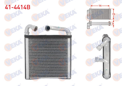 Veka 41-4414B Heater Core Brazing VW Golf VII 1.4 TSI-1.6 TDI 2012-/ Crafter 2.0 TDI 2011-/ Passat 1.6 TDI — Heater & Blower