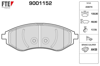 Fte 9001152 Front Brake Pad Kalos Aveo T200 T250 — Brake Pads