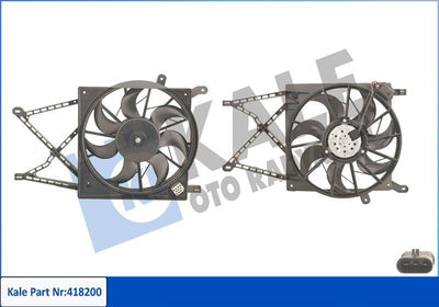 Kale 418200 Fan Motor Opel Astra G/Zafira A 98-10 230W 380mm — Motors, Pumps & Antennas
