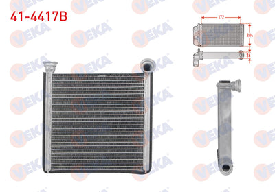 Veka 41-4417B Heater Core Brazing VW Golf VII 1.4 TSI-1.6 TDI 2012-/ Passat 1.6 TDI 2014-/ T-Roc 1.5 TSI 20 — Heater & Blower