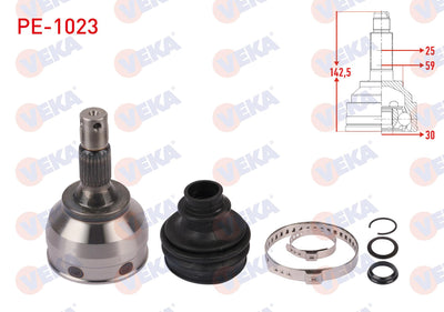 Veka PE-1023 CV Joint Left-Right Front Outer Length 142,5mm Peugeot 207 (Wa — Axles, CV Joints & Boots