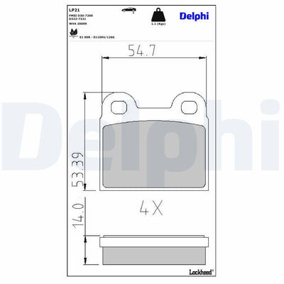 Delphi LP21 Brake Pad — Brake Pads