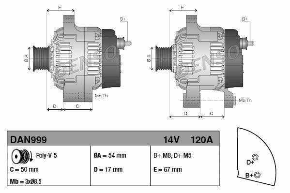 denso alternator 12v 120a for fiat and alfa, high performance denso dan999 alternator DENSO DAN999 Alternator 12V 120A - High Performance for Fiat 500, Grande Punto, Doblo III, Alfa Mito | OE Quality DENSO DAN999 Alternator 12V 120A for Fiat & Alfa denso, alternator, 12v, 120a, fiat-500, doblo-iii, alfa-mito, car-parts, mechanics, ai-generated