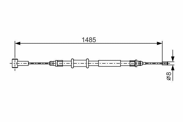 bosch-handbrake-cable-1485mm, high-quality-bosch-automotive-parts BOSCH 1987482214 | Handbrake Cable for 06-Boxer-Dct-Jmp 2.2-3.0Hdi | 1485mm BOSCH Handbrake Cable - 1485mm Length for Car Owners | Mechanics handbrake-cable, bosch, car-parts, automotive, mechanics, car-owners, durable, reliable, compatible-parts, ai-generated