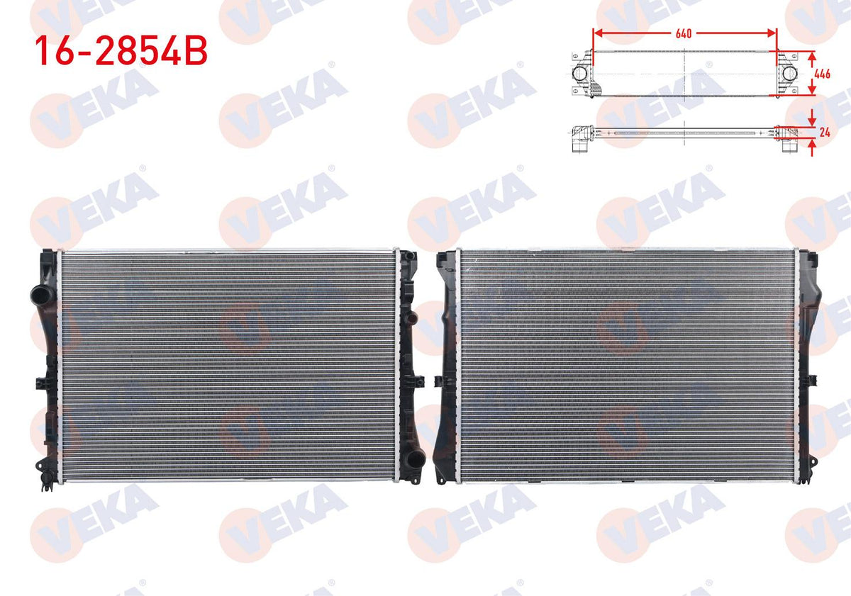 Veka 16-2854B Water Radiator Brazing Mercedes C Series (W205) C 180-C 200-C 200 D-C 220 Bluetec-C 250 Blue — Radiators & Fans