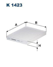 filtron k1423 pollen filter, high efficiency air filter for car, particulate filter dimensions FILTRON K1423 Pollen Filter - 240mm Length, 10-Inch x 35-Inch for 1.6-2.0 CRDI Cars FILTRON K1423 Pollen Filter filtron, pollen-filter, car-maintenance, cabin-air-filter, car-owners, automotive-accessories, vehicle-filter, air-quality, replacement-parts, ai-generated