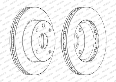 Ferodo DDF1257C Brake Disc Front Air 256mm Chevrolet Lacetti 04-10 Rezzo 05- — Brake Rotors & Drums