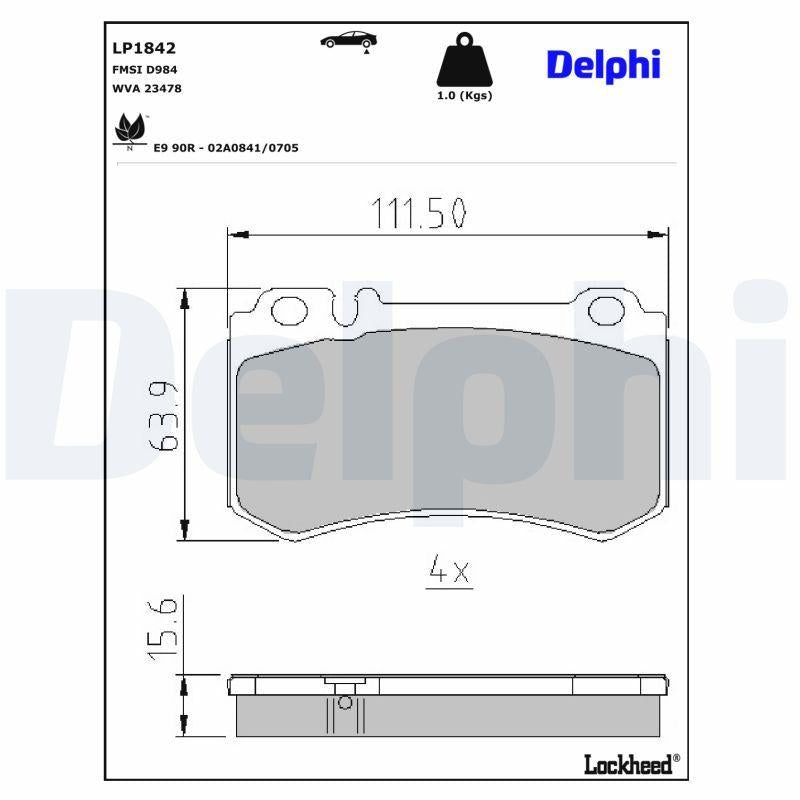 Delphi LP1842 Brake Pad — Brake Pads