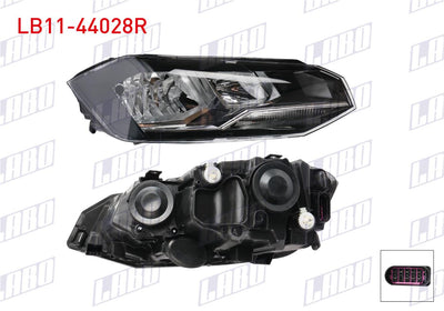 LABO LB11-44028R Headlight Right Chrome Volkswagen Polo VI (Aw1, Bz1, Ae1) 2018-2021 — Headlights
