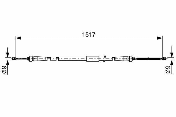 BOSCH Handbrake Cable Left 1517mm - Durable Brake Cable — Brake Cables & Hardware
