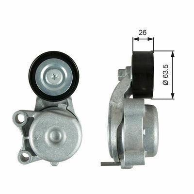 Gates V Belt Tensioner - Fits 11-Grand Cherokee 3.0 CRD 4x4 — Pulleys & Tensioners