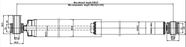 Votto A-1737G A.1737G / Shock Absorber Rear Right / Left Gas Charged Ford:Transit V184 2.4 2001-2006 (Van-P — Shocks & Struts
