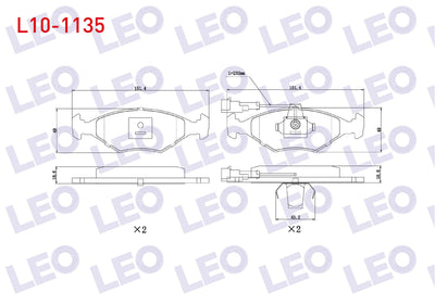 LEO L10-1135 Brake Pad Front with Connector Fiat Palio 1.2i 16V 1996-2005 / Palio 1.4i 1996-2005 / Palio 1.6i 16 — Brake Pads