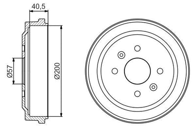 Bosch 0986477225 Rear Brake Drum Spark M300 — Brake Rotors & Drums