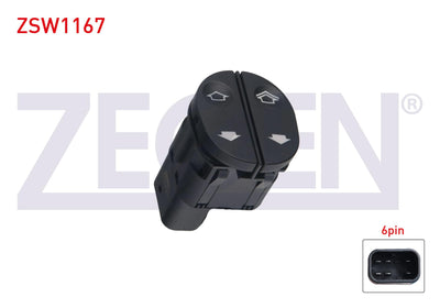 Zegen ZSW1167 Glass Release Switch Twin 6 Pin Ford Fiesta V-Fusion-Connect 2001-2013 — Switches & Relays