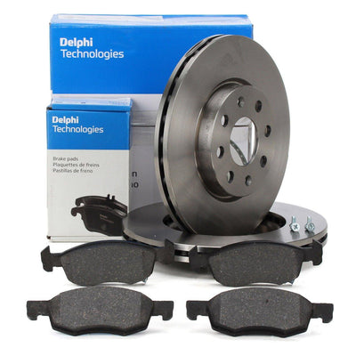 Delphi Opel Corsa E Front Brake Disc / Brake Pad Set 14 Inch 2015-2019 — Brake Rotors & Drums
