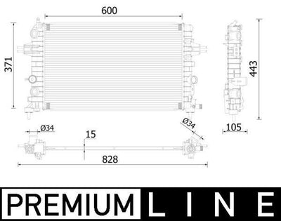 Mahle CR2227000P Water Radiator 600×370X15 Opel Astra H 14 18 (Eno:8Mk376908491) — Radiators & Fans
