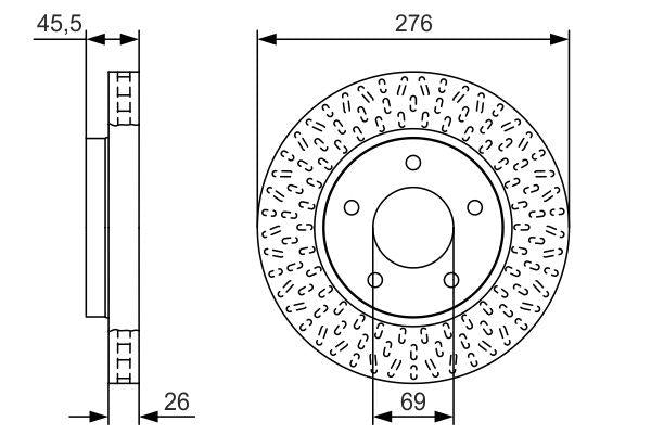Bosch 0986479U40 Front Brake Disc Dodge Caliber 1.8 2.0 2.0 Crd 2.2.4 — Brake Rotors & Drums