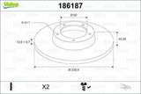 VALEO Disc Brake 186187 - Performance Part for Corsa and Astra — Brake Rotors & Drums