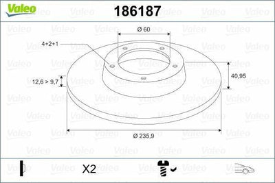 VALEO Disc Brake 186187 - Performance Part for Corsa and Astra — Brake Rotors & Drums