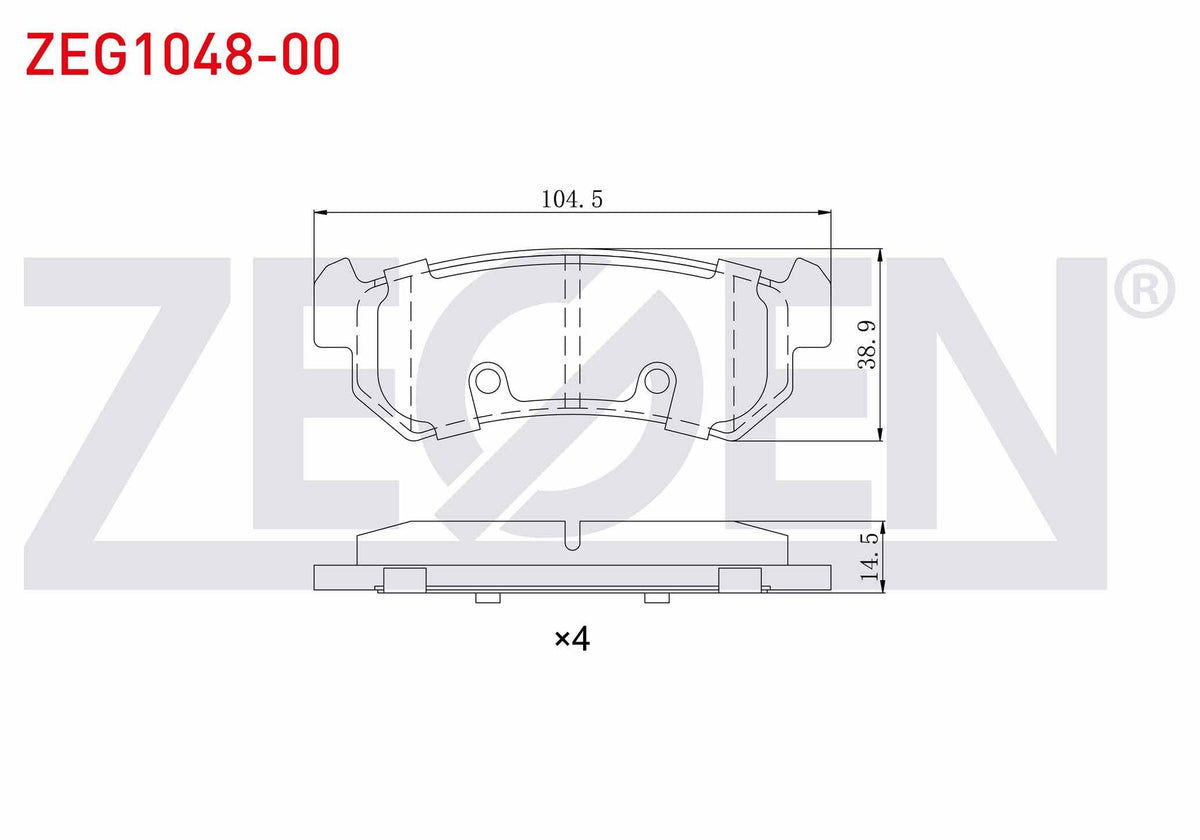 Zegen ZEG1048-00 Brake Pad Rear Chevrolet Lacetti (J200) 1.4i 16V 2006-2012 / Lacetti (J200) 1.6i 2006-2012 / Da — Brake Pads