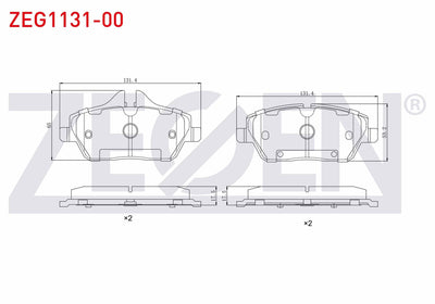 Zegen ZEG1131-00 Brake Pad Front BMW 1 Series (E87) 116 i 2003-2012 / 118 i 2003-2012 / 118 D 2003-2012 / Mini C — Brake Pads