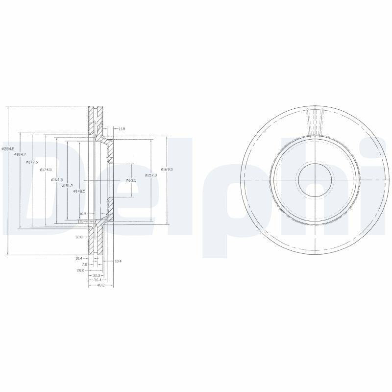 Delphi BG2419 Brake Disc (Twin Pack), Drilled