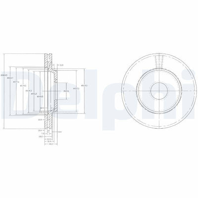 Delphi BG2419 Brake Disc (Twin Pack), Drilled — Brake Rotors & Drums