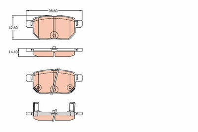TRW GDB3454 Brake Pad Rear Corolla Sedan E21 19-1.6/1.8 VVTi / Prius W3 09-1.8 Plug-In Hybrid / W5 15-1.8 Hybrid — Brake Pads
