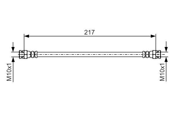 Bosch 1987481556 Brake Hose Rear 06-G.Punto — Brake Hydraulics