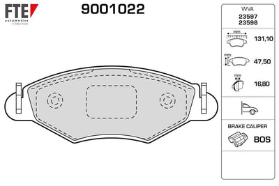 Fte 9001022 Front Brake Pad Peugeot 206/206+ 1.1-1.9 HDi 98- + 207 1.4/1.6 06- — Brake Pads