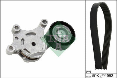 INA 529029810 Peugeot 308 / 307 / Citroen C4 / Ford Focus 1.6 HDi V-Belt (Tensioner) Set 6PK966 — Belts