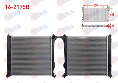 Veka 16-2175B Water Radiator Brazing Hyundai Tucson (Tl, Tle) 1.6 CRDi 2018-/ Kia Sportage IV (Ql — Radiators & Fans